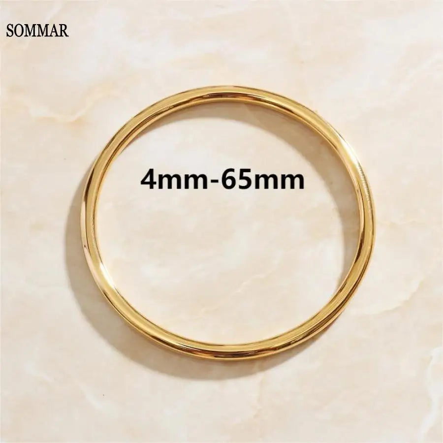 SOMMAR Hot Sale stainless_steel color charms bangle Simple Heritage Gold/Rose Gold Wedding Bracelet Jewelry European Style