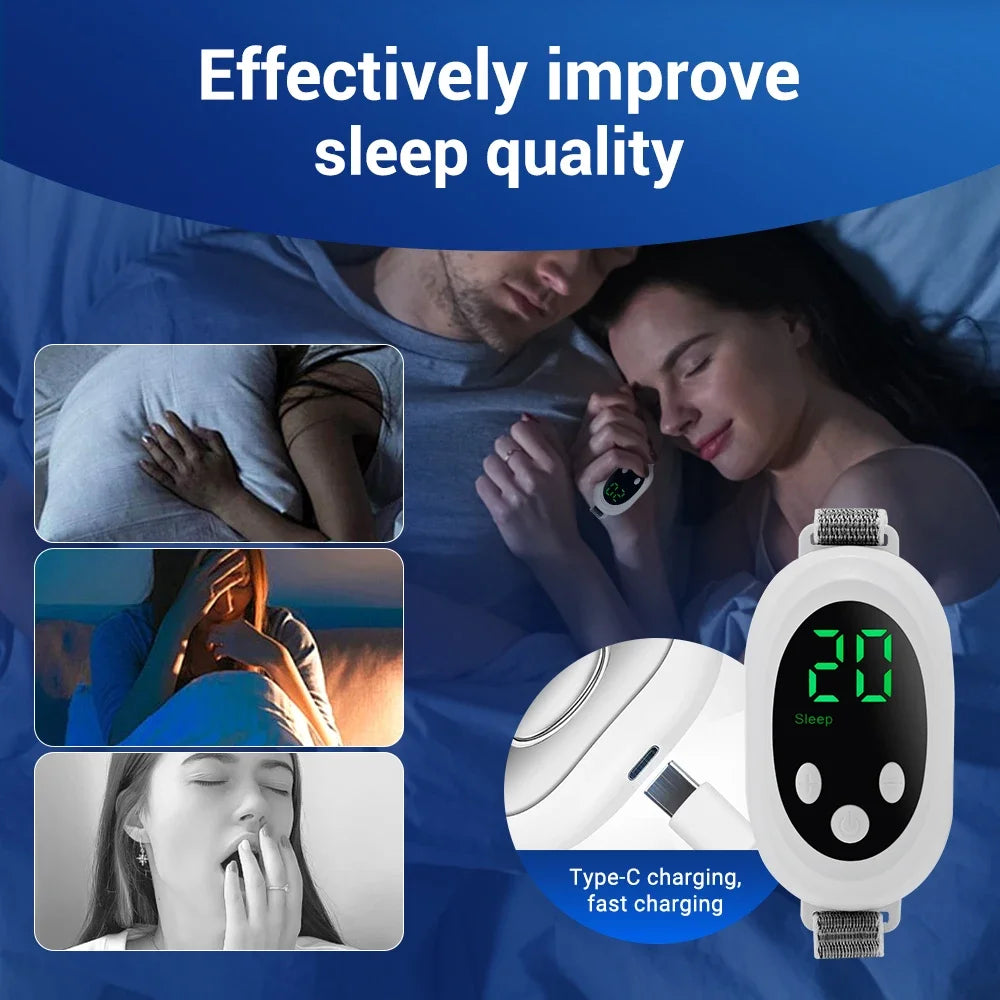 Handheld Sleep Device 20 level Mini Sleep Aid Artifact Hypnosis Machine Help Sleep Smart EMS Pulse Stimulation Type-C Charging