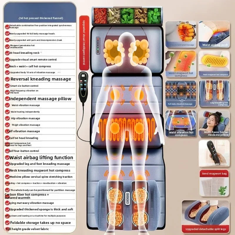 Multifunctional Full Body Home Massage Cushion Waist Back Electric Instrument Blanket Kneading Cushion Electric Chair