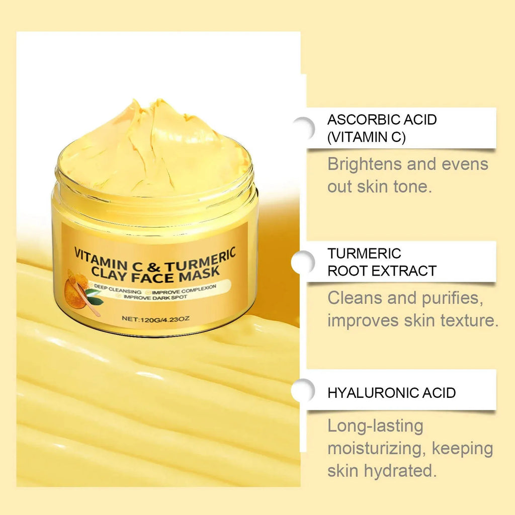 Vitamin C Exfoliating facial mask Turmeric Exfoliating mask Improve Pore Deep Cleaning facial  Apply facial mask