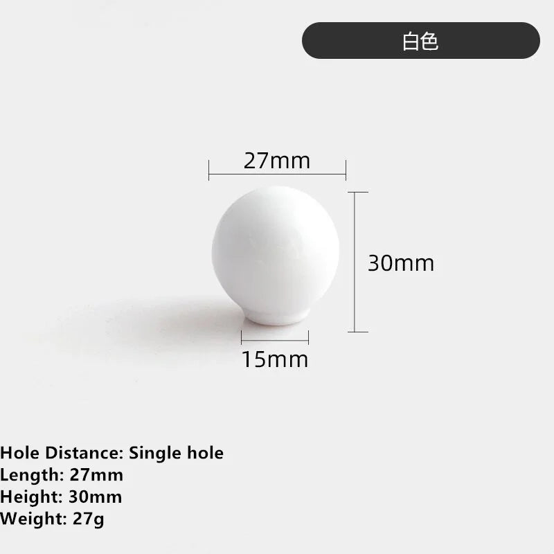 Handles Drawer Cabinet Furniture Kitchen Handles for Cabinet Knob Door Drawer Knob Colour Ceramics Rotundity Single Hole