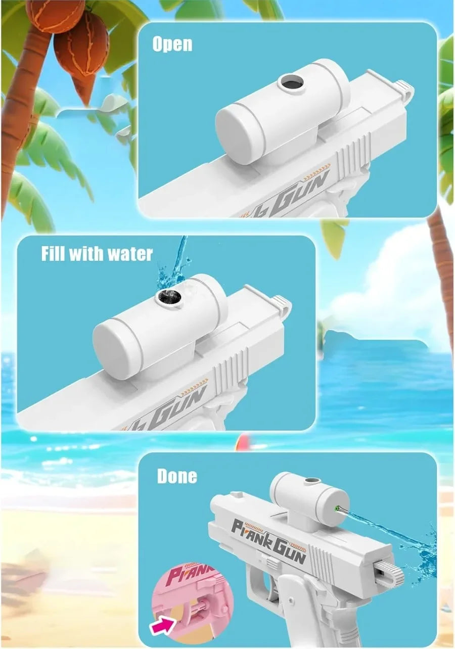 Prank Water Gun Non Electric Pistol High-pressure Two Sided Full Automatic Shooting Water Beach Toy Gun For kid Children Adult