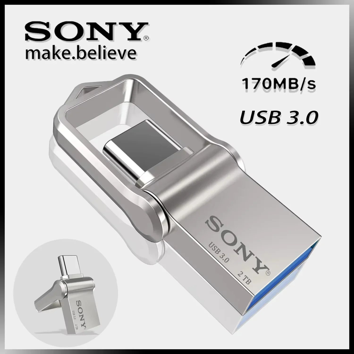 SONY 2 in 1 OTG USB-C Flash Pen Drive Metal Memory Stick Usb 3.0 flash Disk 64GB 128GB 256G USB3.0 Dual C Pendrive