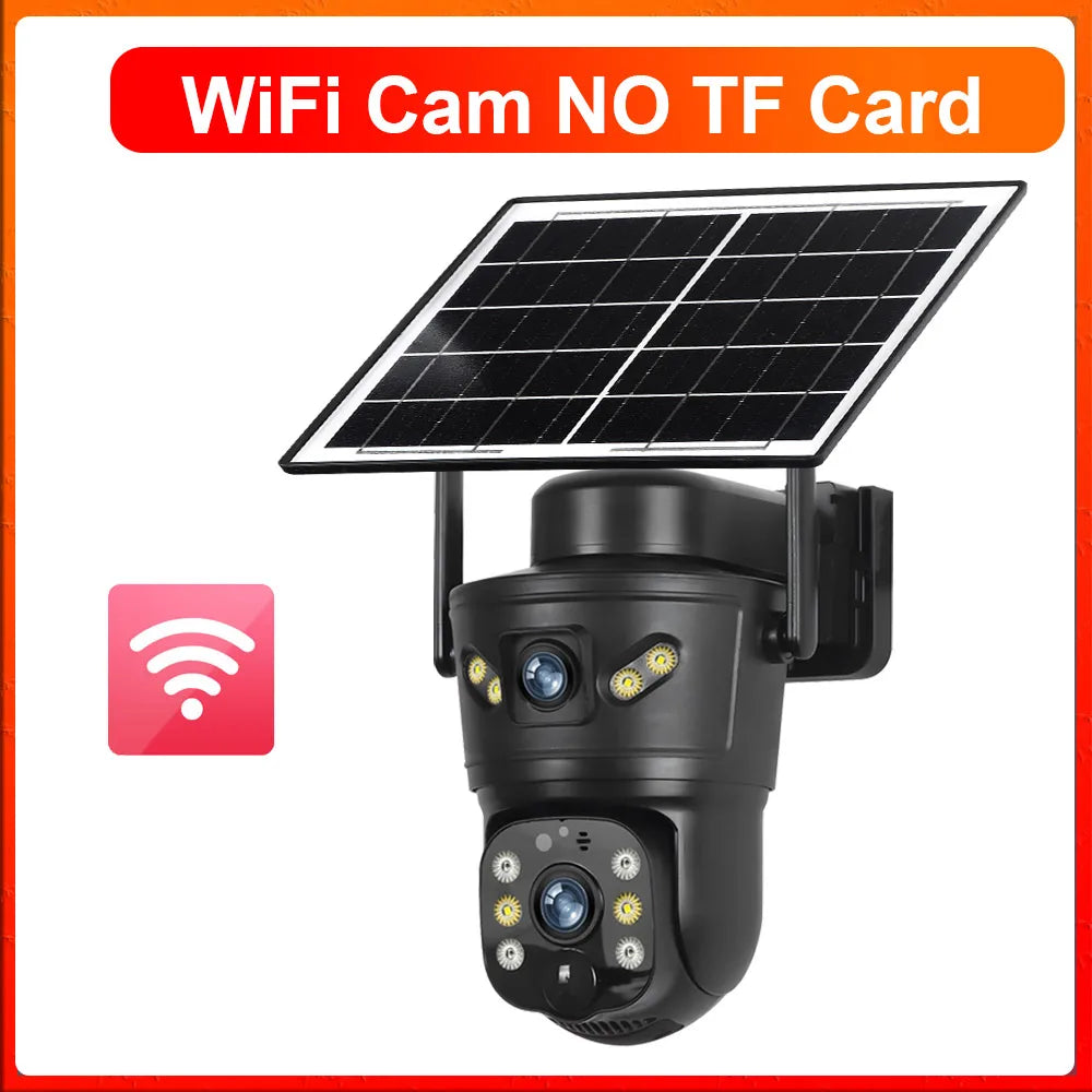 LS VISION 8MP 4G Solar Camera Outdoor WiFi Security Camera Dual Len PIR Night Vision Auto Tracking Waterproof  CCTV Monitor V380