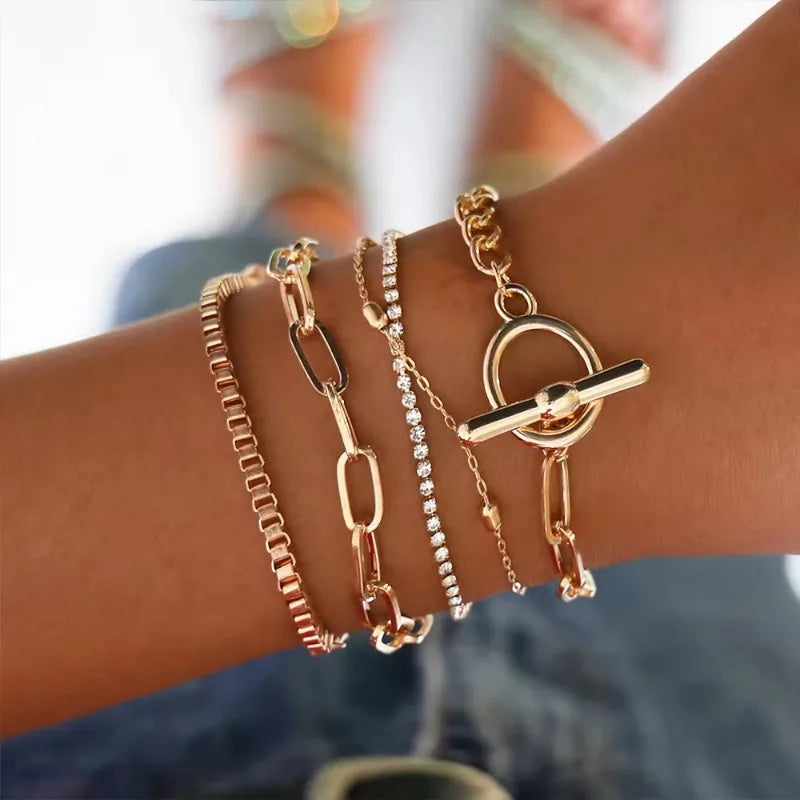 New Multi-layer Full Star Stacking Bracelet Fashion Retro Multi-ring Set of Metal Bracelets 20 Pcs Women's Jewellery Accessories