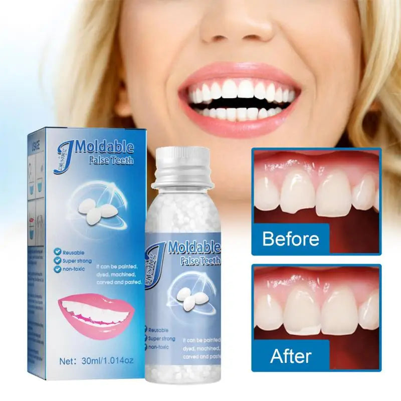 1~8PCS 30ml Resin Temporary Tooth Repair Granules Teeth Gaps Missing Broken Tooth False Teeth Filling Moldable Solid Glue