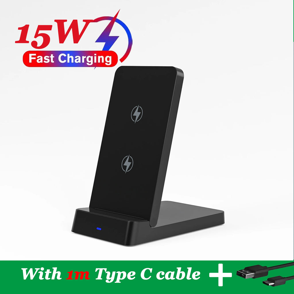 Wireless Charger 15w Wireless Charging Stand iPhone 15/15 Plus/15 Pro Max/14/13/SE 2022/12/11/X/8,Galaxy S22/S21/S20/S10