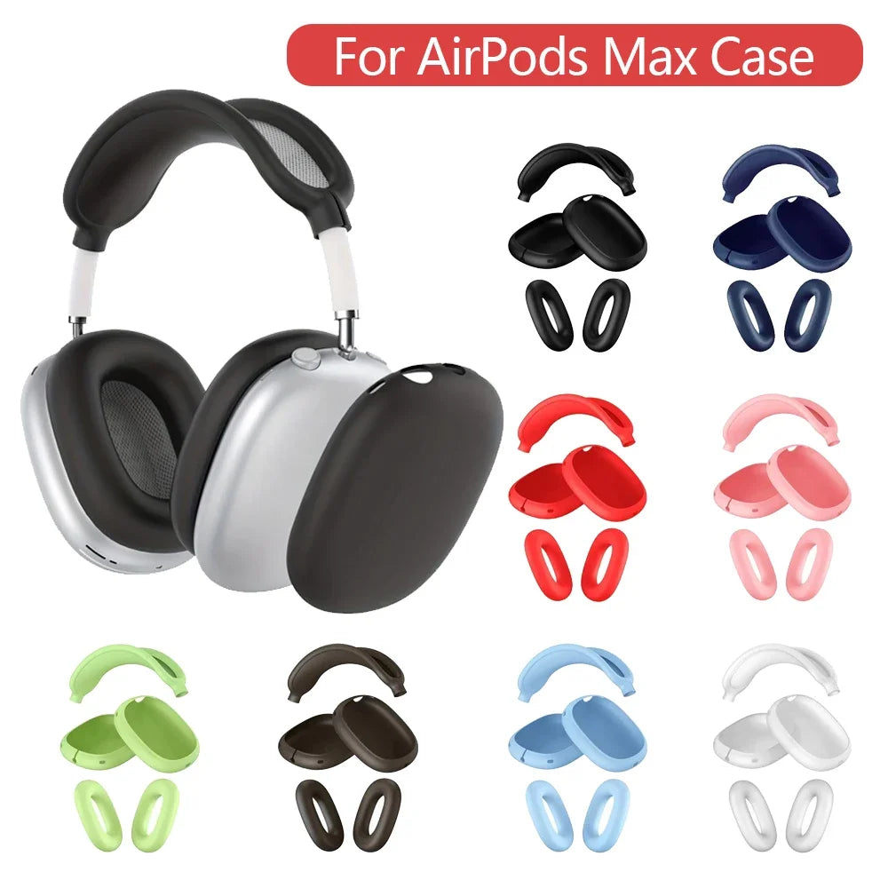 3 in 1 Soft Silicone Case for Airpods Max Cases Skin Protector Wireless Headphones Covers Shockproof Earphone Covers Accessories