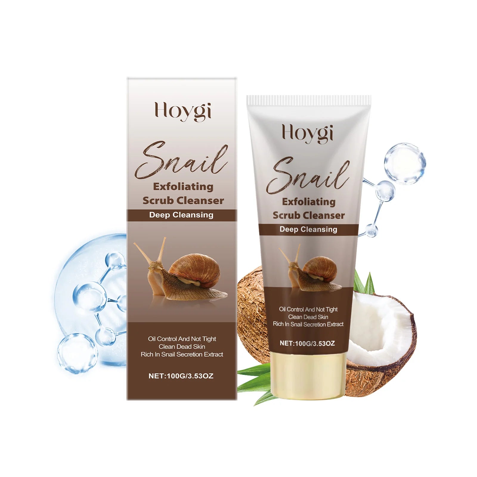 Snail Exfoliating Scrub Cleanser Contains Snail Mucin Gentle Cleansing Skin Brighten Effectively Remove Makeup Nourish Face Wash