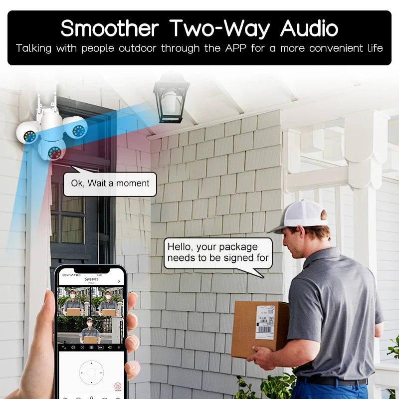 8K 15MP HD Three Screen WIFI IP Camera PTZ Three Lens Ai Detection Camera Onvif Two-way audio CCTV Video Security Cameras YOOSEE