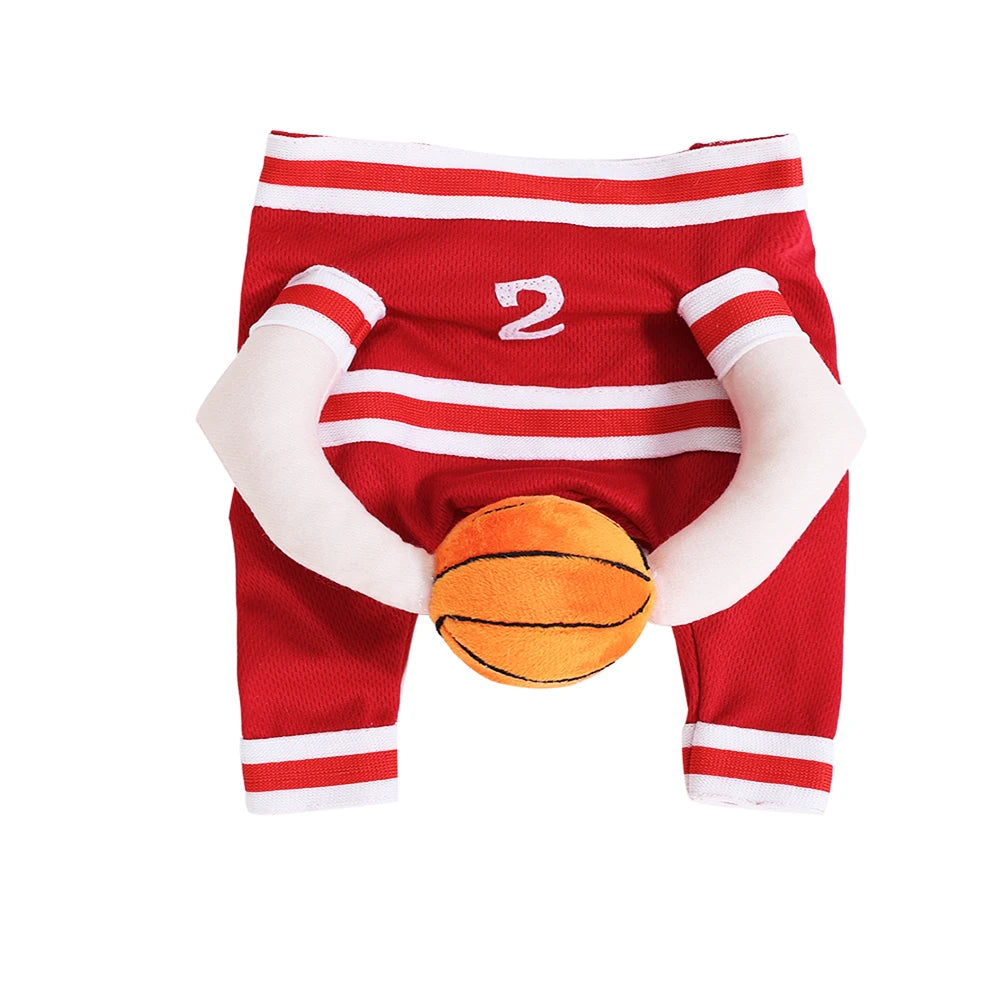 Halloween Cats Costumes Adjustable Funny Party Small Kitten Apparel Basketball Player Cosplay Clothes Sport Jersey Holding Ball