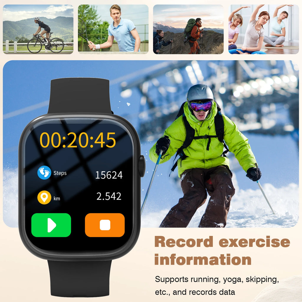 Smart watch, wireless calling /dial, Various APP Reminders,Suitable for men and women, sports watches，for iPhone/Andriod