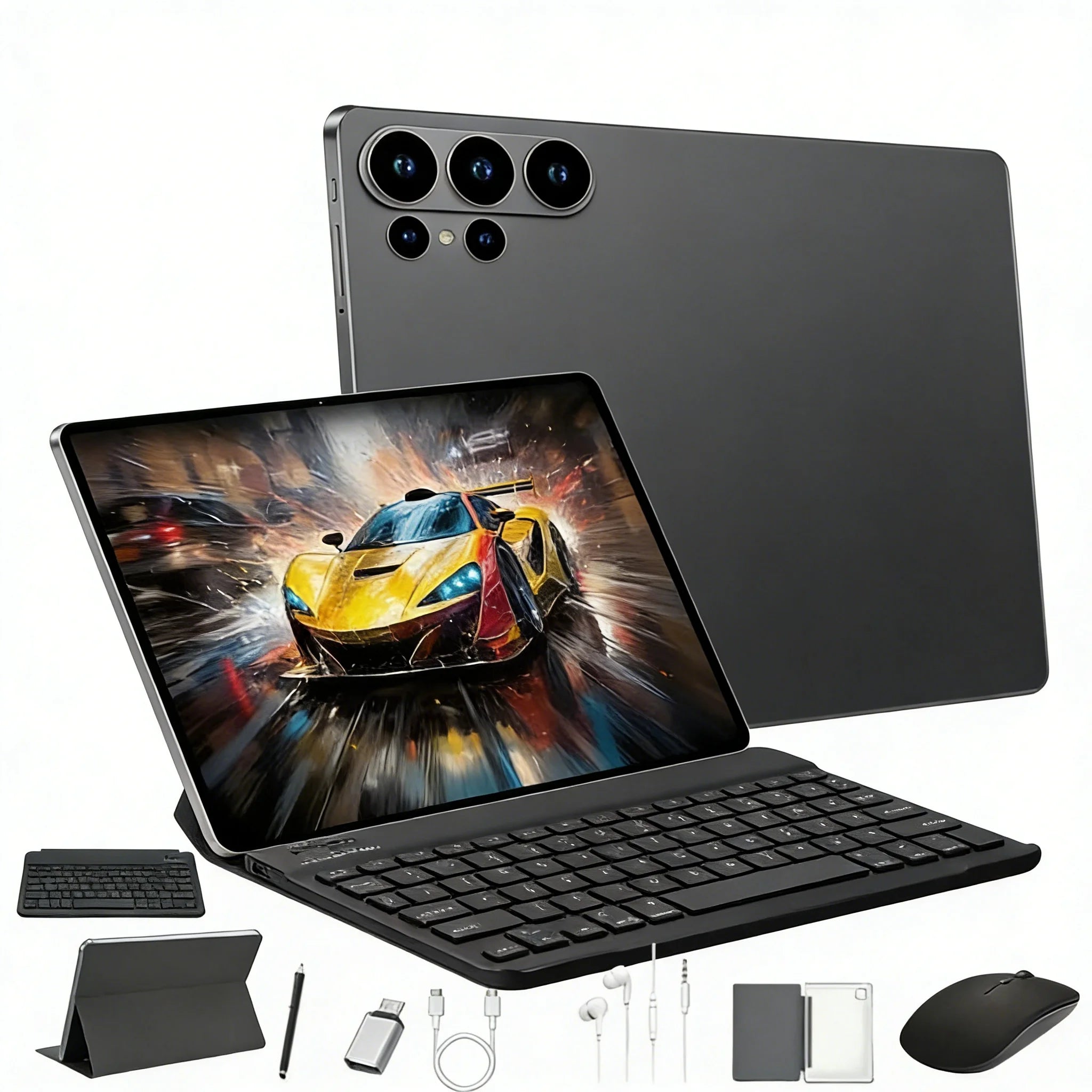 Portable Android 15 Tablet 8GB+256GB, 4000mAh Long Battery, HD Camera for Remote Work & Study