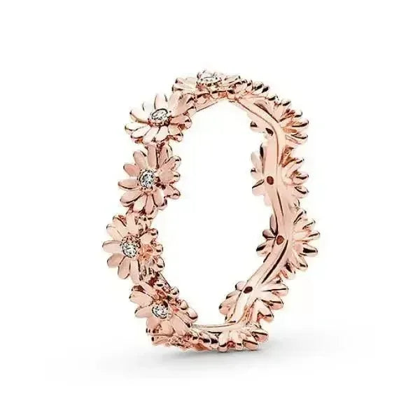 2025 New 925 Sterling Silver Sophisticated Rose Gold Radiant Crown Round Heart Ring Timeless Luxury Charm Jewelry Sweet Gifts