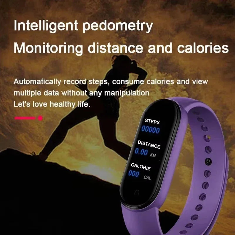 M7 Smart Watch Heart Rate Blood Pressure Monitoring AMOLED Screen Smart Wristband Fitness TrackerMen Women Sport Bracelet