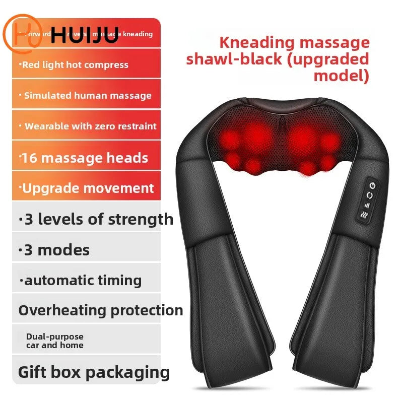Cervical Spine Massager Massage Shawl Kneading Hot Compress Electric Household Waist Shoulder and Neck Massager
