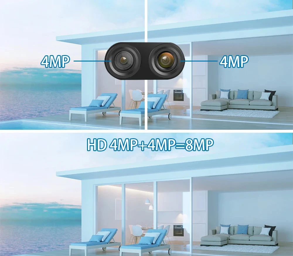 Yoosee 8MP 4K Dual Lens IP Camera Onvif PTZ Smart Home Two-Way Audio Color Night Vision Outdoor Waterproof WiFi Security Cam