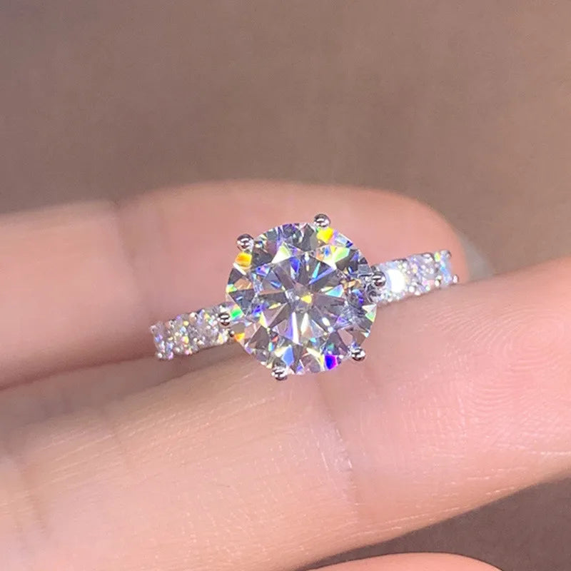 925 Sterling Silver Wedding Rings for Women AAA Cubic Zirconia Fashion Lady's Finger Accessories Jewelry Gifts