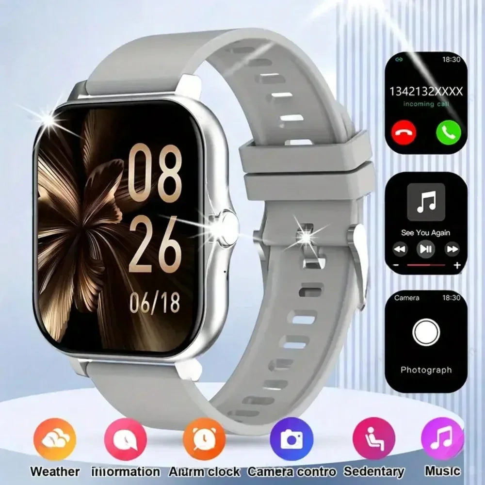 2025 Smart Fitness Watch - Wireless Calls, 50+ Sports Modes, HR/SpO2 Monitoring & Smart Notifications for iOS/Android (Unisex)