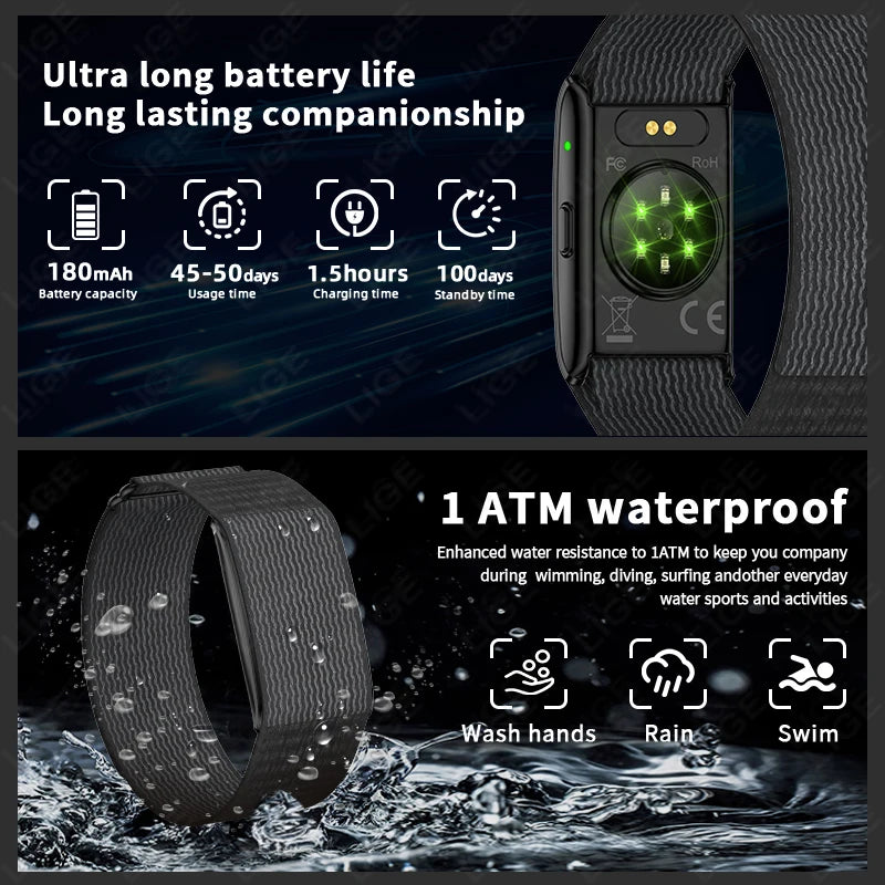 AI Health Wristband Smart Watch Bracelet Men Women Heart Rate Blood Pressure Monitor Fitness Tracker Waterproof Sports Smartband