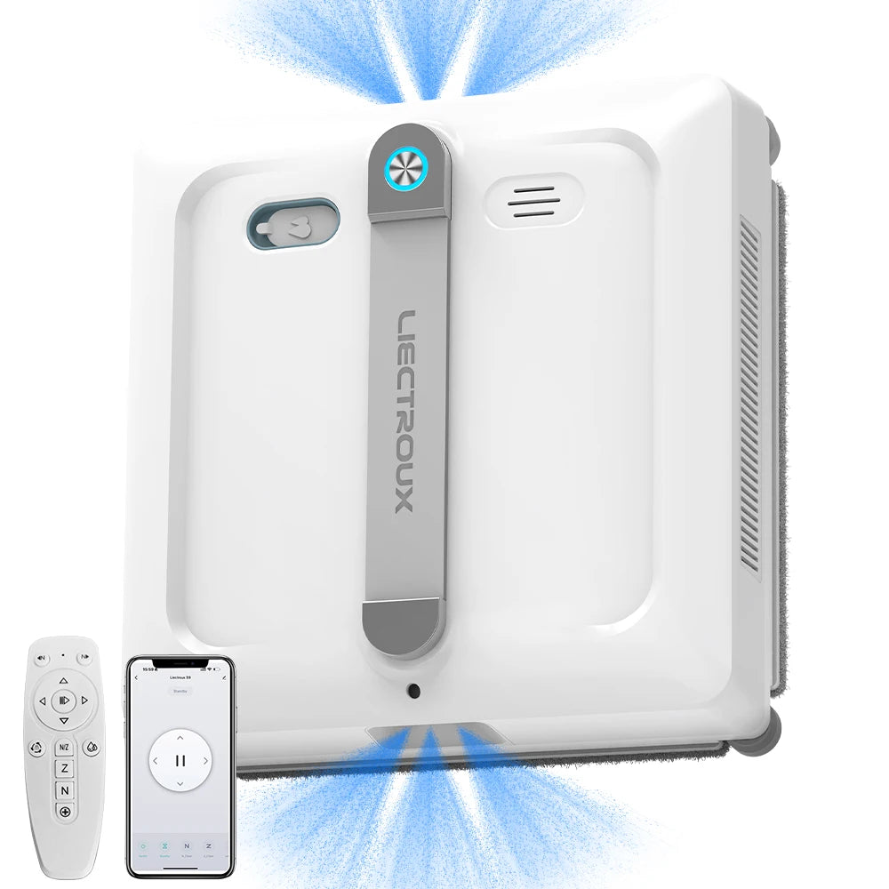 Automatic Window Cleaner S9 with 9K Pa Strong Suction, Safety Rope, Suitable for Home Use