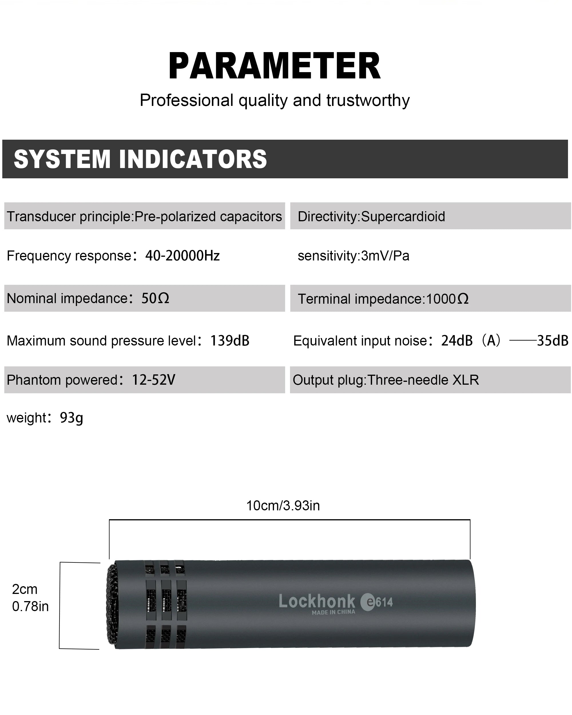 High quality E614 condenser instrument microphone cardioid instrument mic with clamp mount for Hot selling