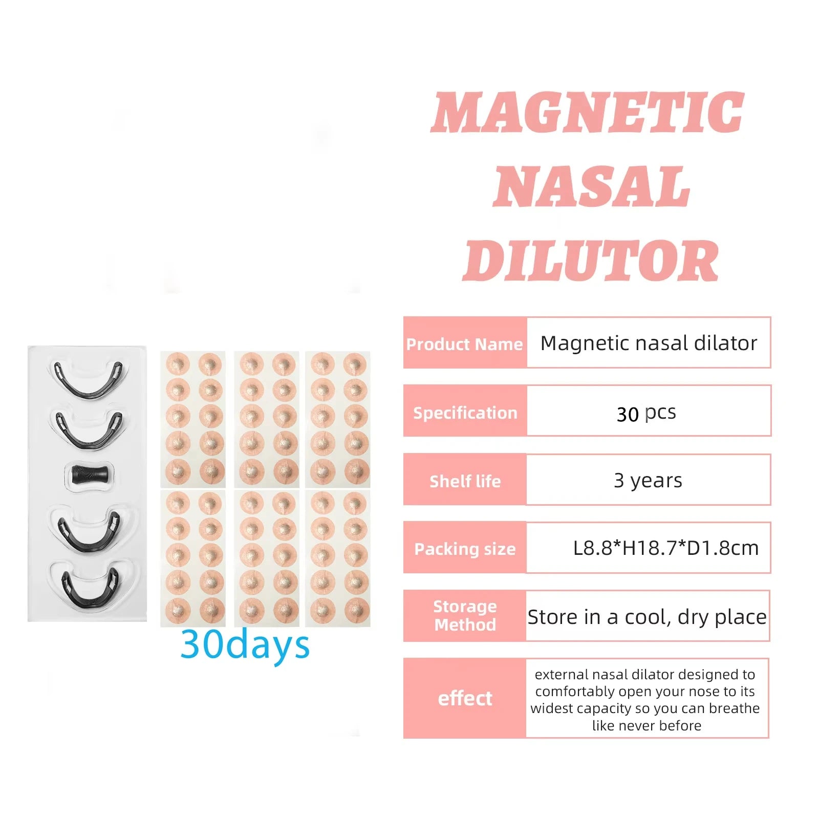Sport Nasal Dilator Sleep Nasal Breathing Dilators Starter Kit Nose Breathe Strips Magnetic Nasal Strips Reduce Snoring