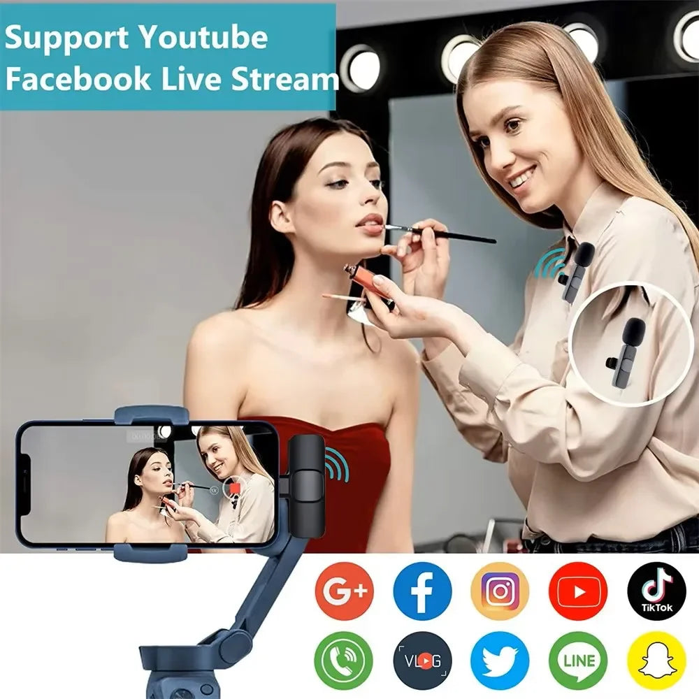 Xiaomi Wireless Lavalier Microphone Audio Video Recording Mini Microphone for iPhone Android Phone Live Broadcast Gaming