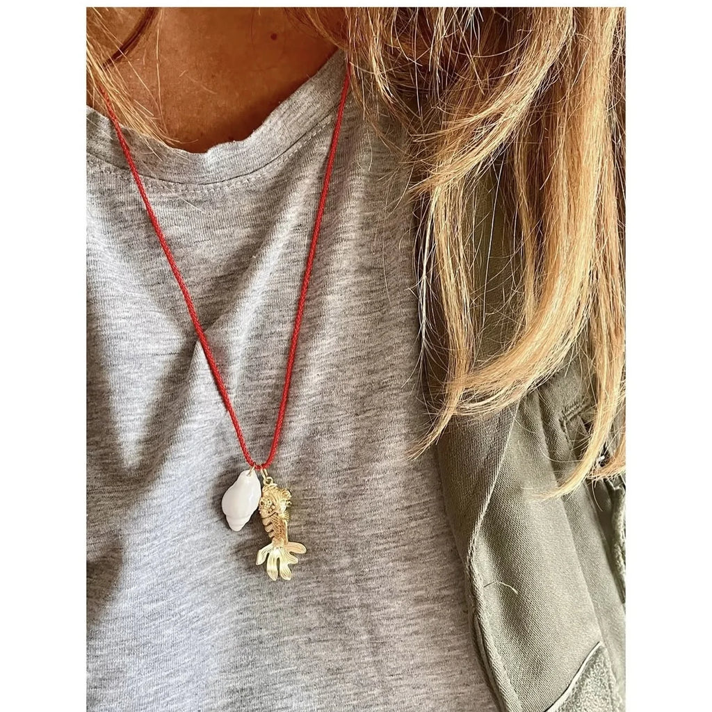 2025 New Necklace Fish Conch Trendy INS Metal Jewelry Trendy Rope Choker Women Accessories Gift Collar