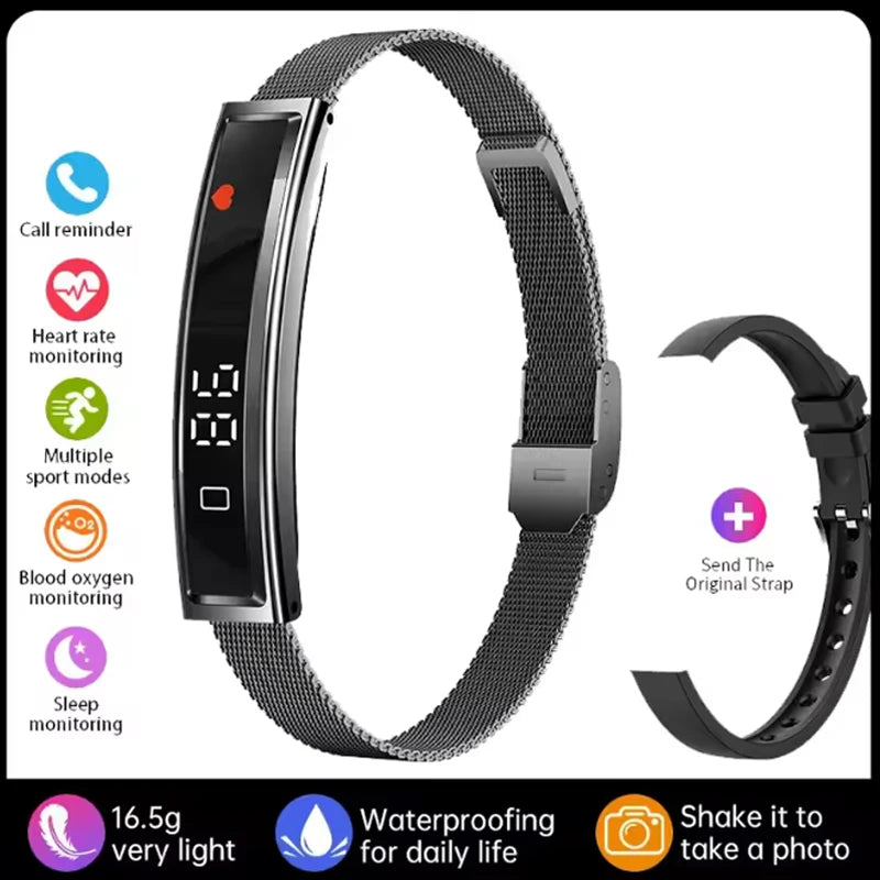 Women Smart Bracelet Heart Rate Health Monitor Activity Fitness Tracker Sports Wristband Waterproof Wristwatch Men Smartband