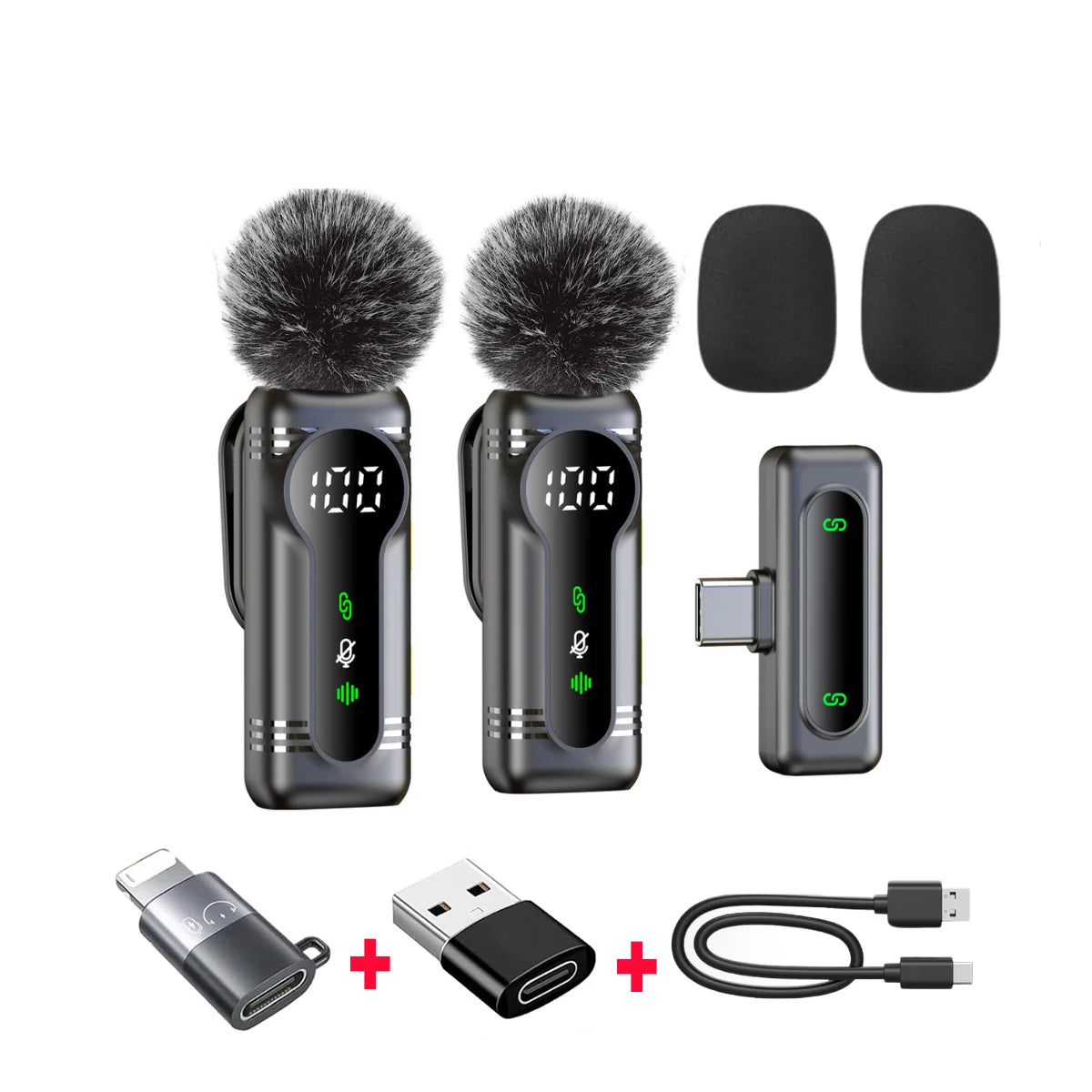 New Wireless Lavalier Microphone Magnetic Portable Noise Cancelling Audio Recording Mic for iPhone Android Laptop Live Interview