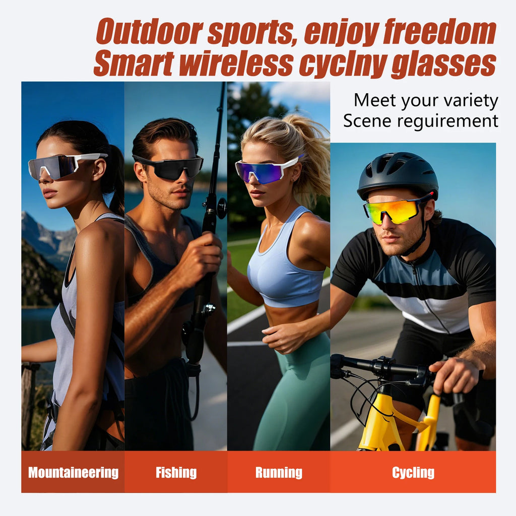 Smart Glasses Cycling Sport 100+ Online Language AI Automatic Dialogue Translation Bluetooth Glasses With Speaker UV Protection