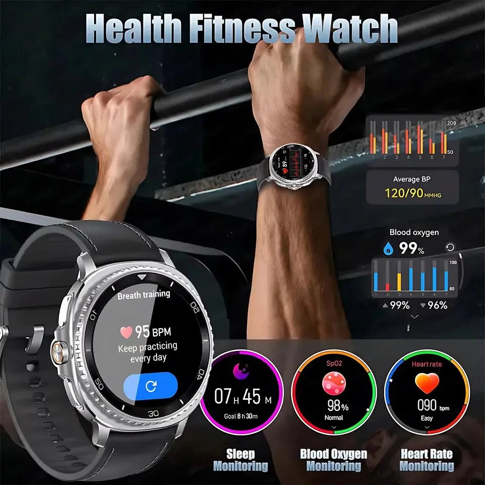 New Smart Watch 8 Classic Men HD Display Screen GPS BT Call Sports Fitness Waterproof Watch SmartWatch 1.32-inch For Android IOS