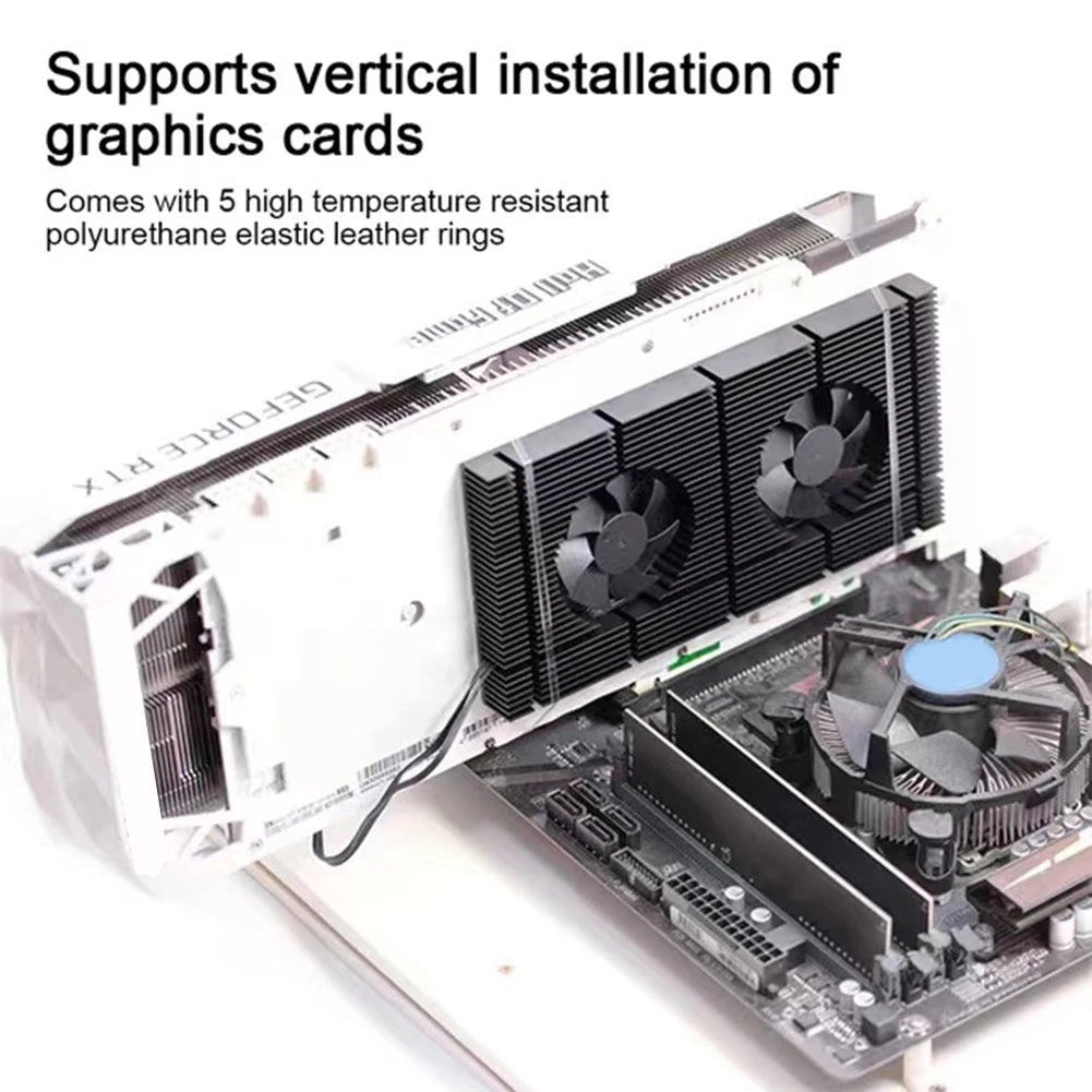 Graphics Card Backplane Heatsink GPU Backplane Radiator Dual Fan Video Memory VRAM Radiator Panel for RTX 3090 3080 3070 Series