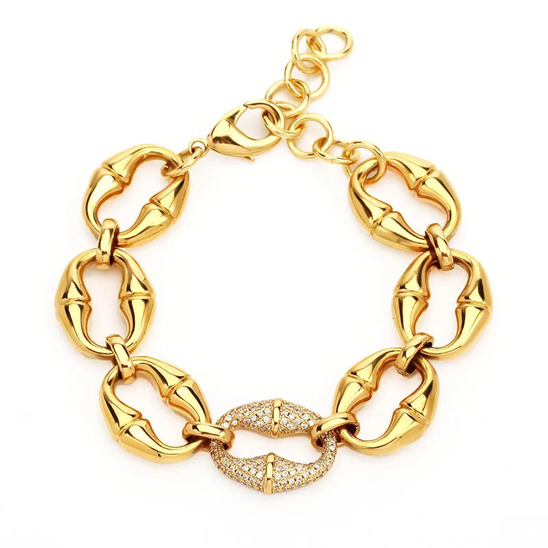 2024 New Fashion Gold Plated Adjustable Bracelet for Women Girls Elegant Twist Chain Bangle Jewellery Gift Idea