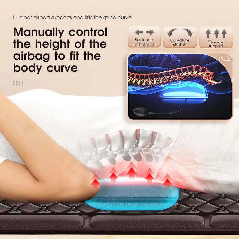 Foldable Full Body Massage Mat with Heat, Kneading/Vibration Electric Massage Mattress with Detachable Neck Massage Headrest