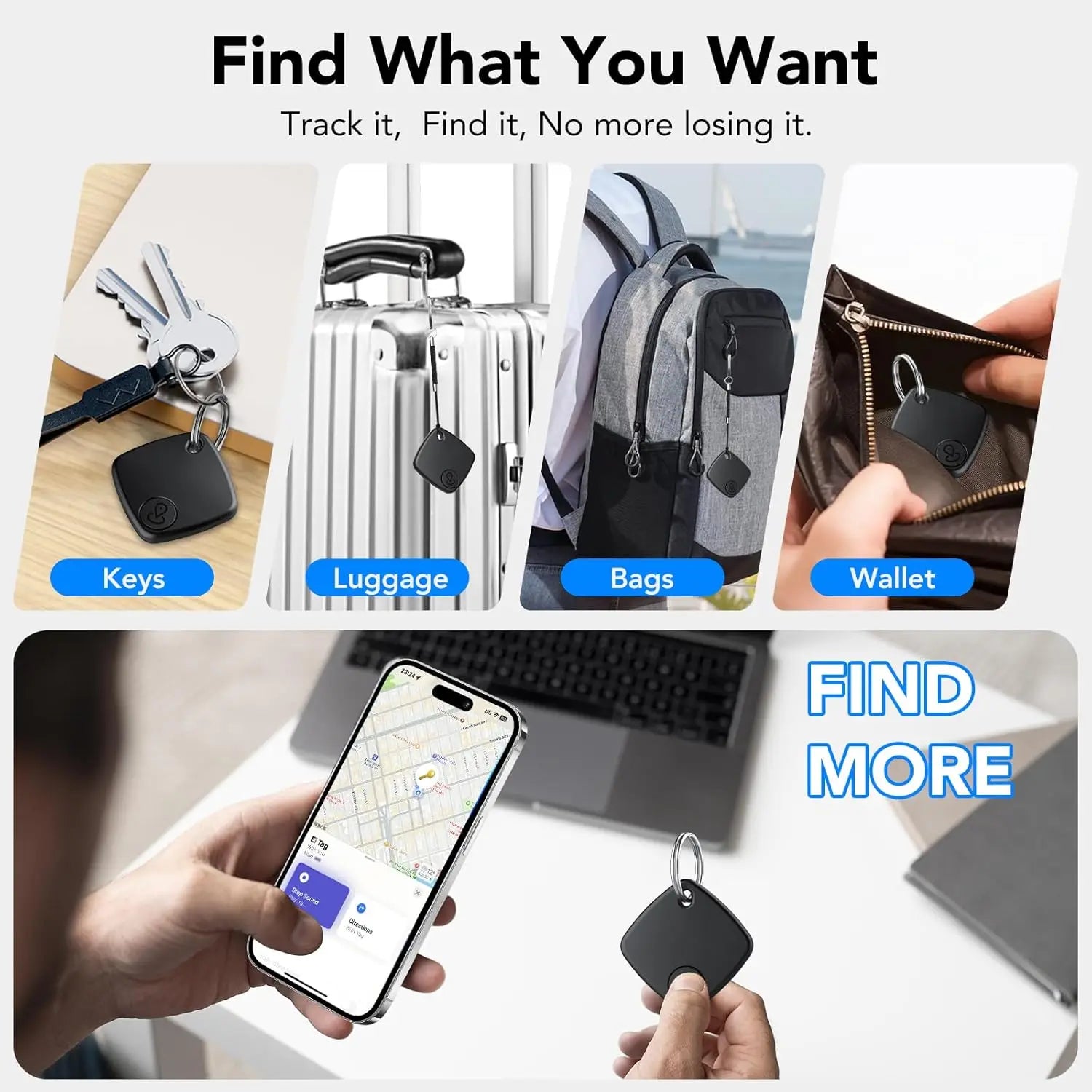 Bluetooth Mini Tracking Device for Apple Find My APP Smart Tag Kid Pet Car GPS Lost Tracker Anti-Lost Alarm Reminder Positioner