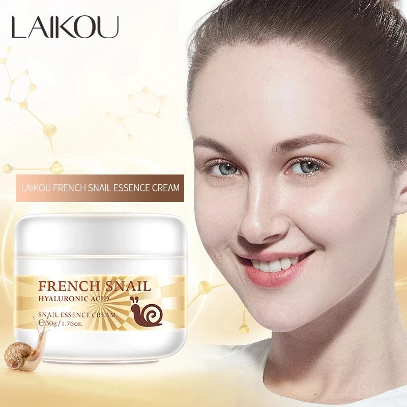 50g Snail Face Cream Improve Dry Rough Skin Smoothing Facial Hyaluronic Acid Moisturizing Nourishing Essences Cream Skin Care