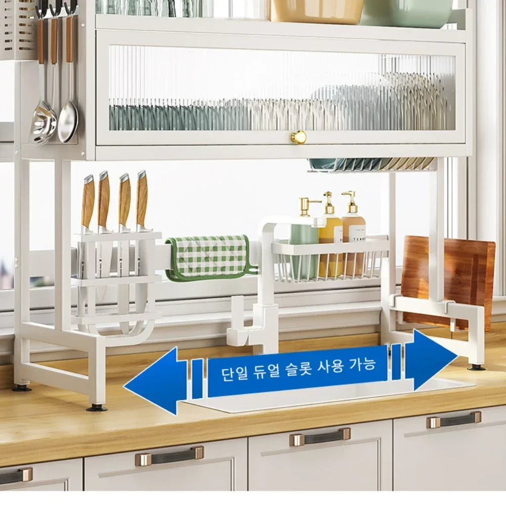 Kitchen Storage Cabinet Kitchen Stainless Steel Drain Shelf Multi Organizer Cabinet Sink Rack Over The Sink Dish Drying Rack