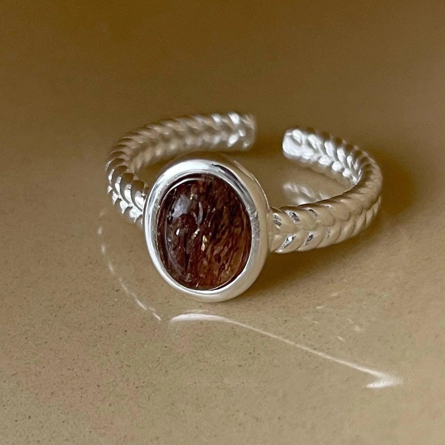 PANJBJ 925 Sterling Silver Geometry Crystal Ring For Women Ellipse Exaggerated Punk Water Drop Open Jewelry Gift Dropshipping