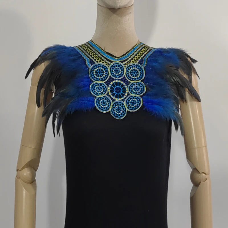 Halloween party costume, collar, scarf, Gothic feather collar and shoulders, witch role-playing available for both women and men