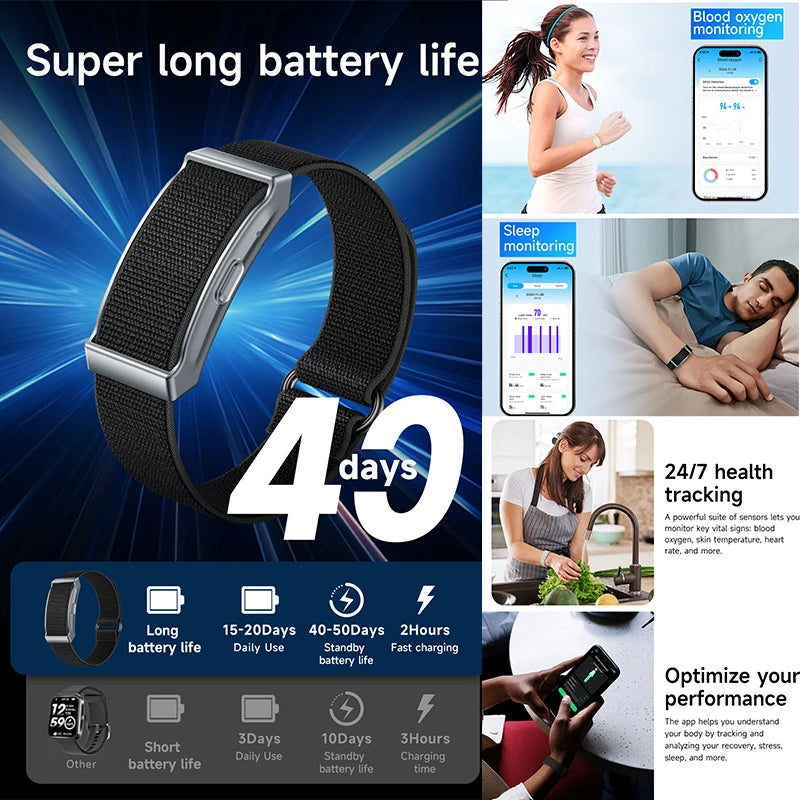 No Screen Smart Watch Men Women Fitness Smart Bracelet Sports Band Blood Oxygen Heart Rate Monitor Health Tracker Smart watch
