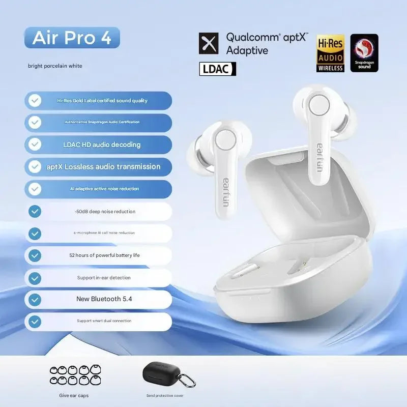 EarFun Air Pro4 Bluetooth Earphone HI-FI Active Noise Reduction IPX5 Waterproof Dynamic Diaphragm Ergonomics Gamer Earbuds