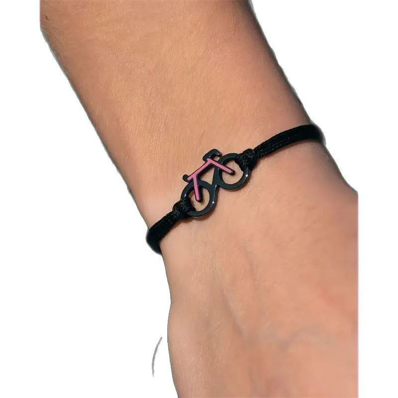 2025 Fashion Bicycle Bracelet New Trendy Sports Cycling Periphery Pendant Bracelet Pink Bicycle Jewelry