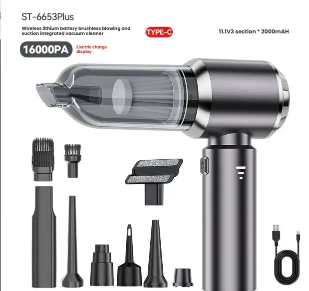 Car vacuum cleaner: multi-functional, handheld, brushless, dual-purpose, all-in-one, suitable for home use, with inflation and d