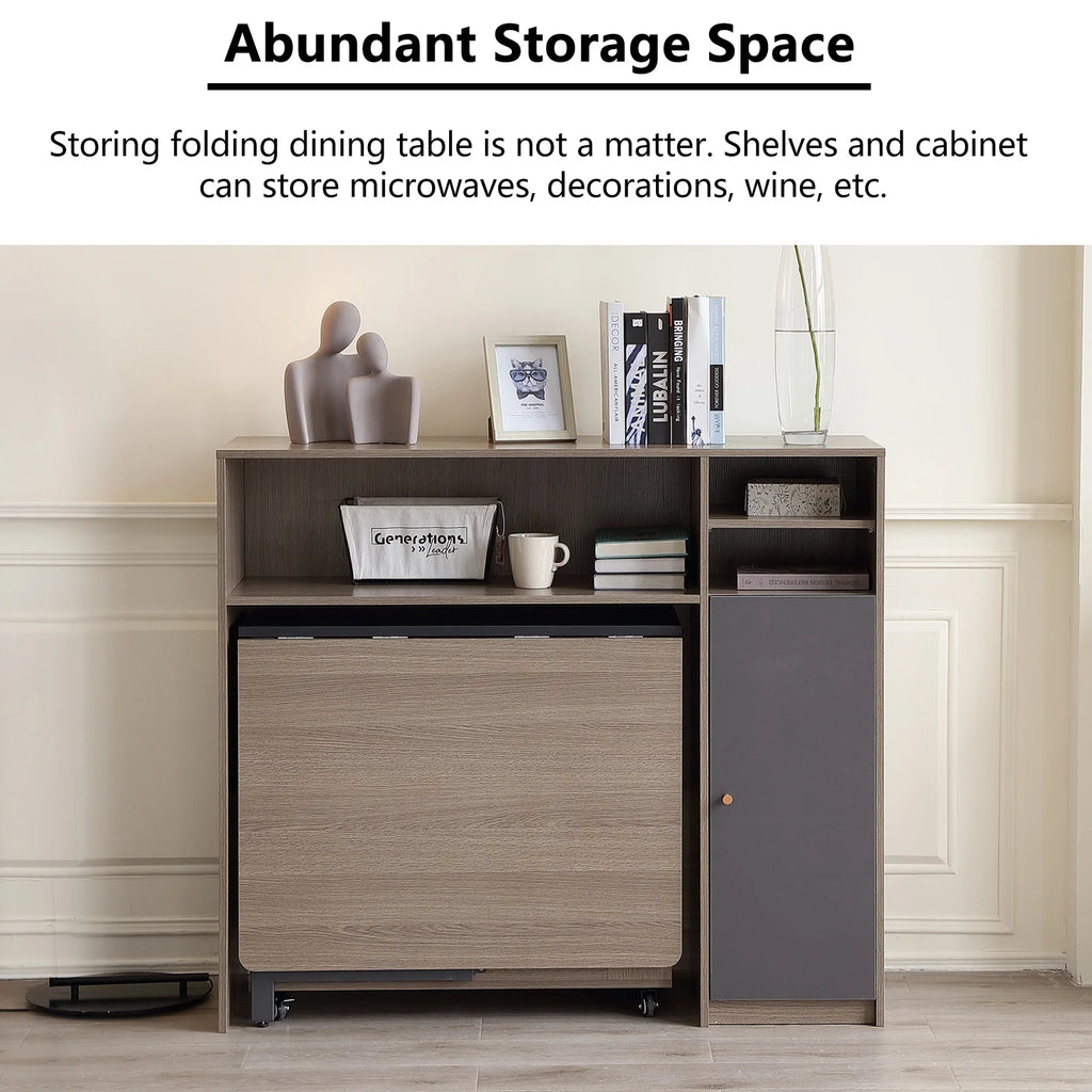 Sideboard Kitchen Buffet Cabinet with Storage, Modern Kitchen Pantry Storage Cabinet with Shelve, Folding Table Storage Cabinet