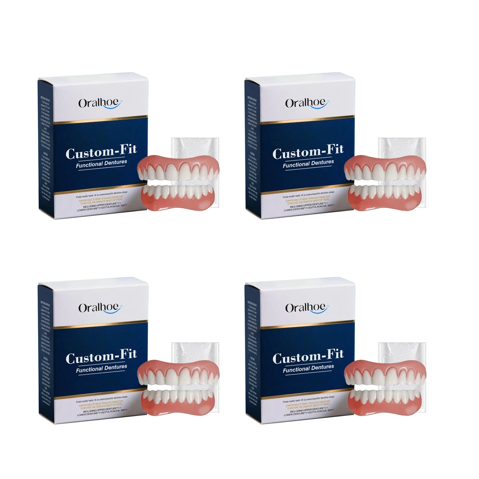 New Denture Silicone Kit Beauty Liners Soft Teeth Upper and Lower Set Portable Relines High Elasticity Nature Cosmetic Dentures