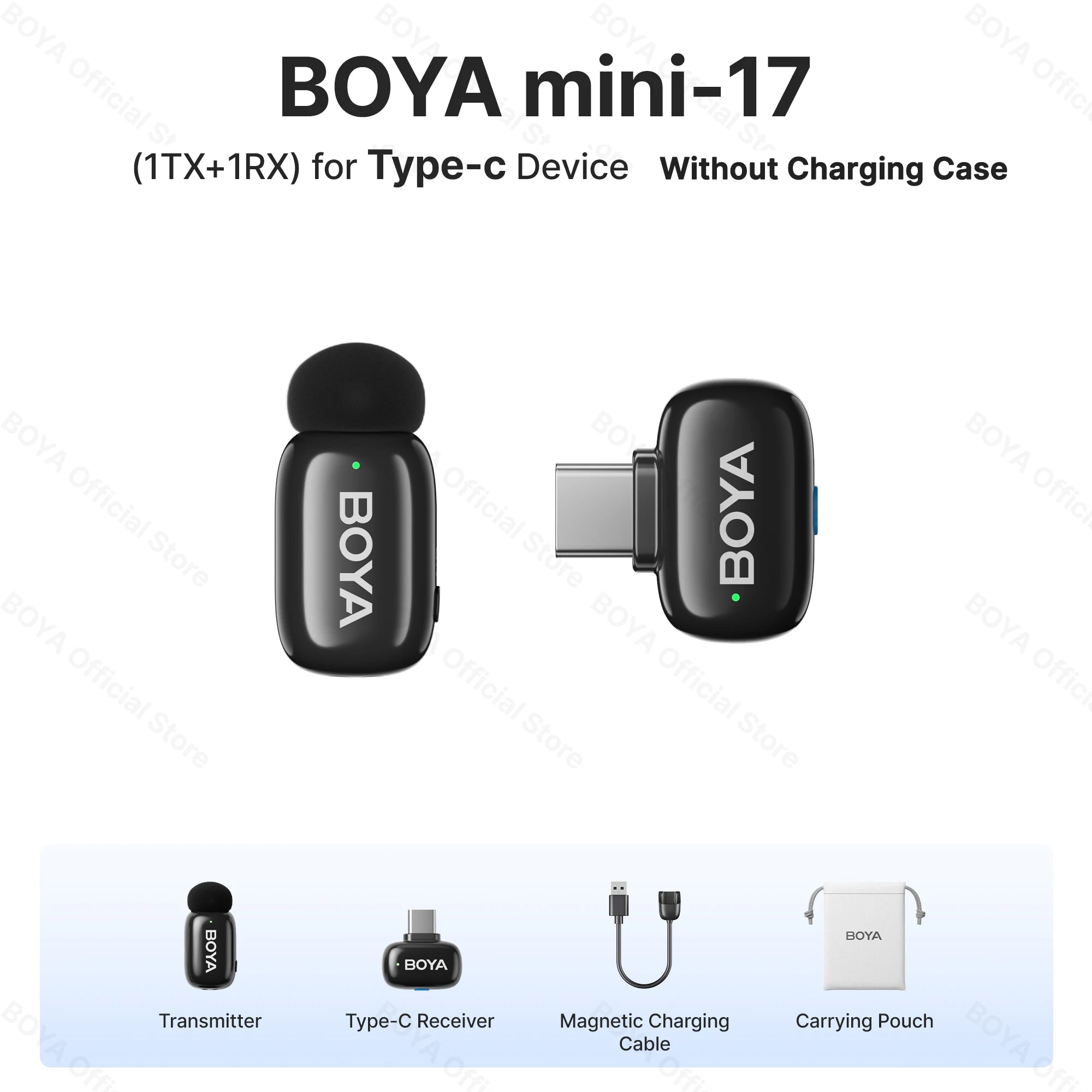 BOYA BOYA Mini Wireless Lavalier Microphone for iPhone 15/16 Android Phone USB-C Devices for Live Streaming Video Recording Vlog