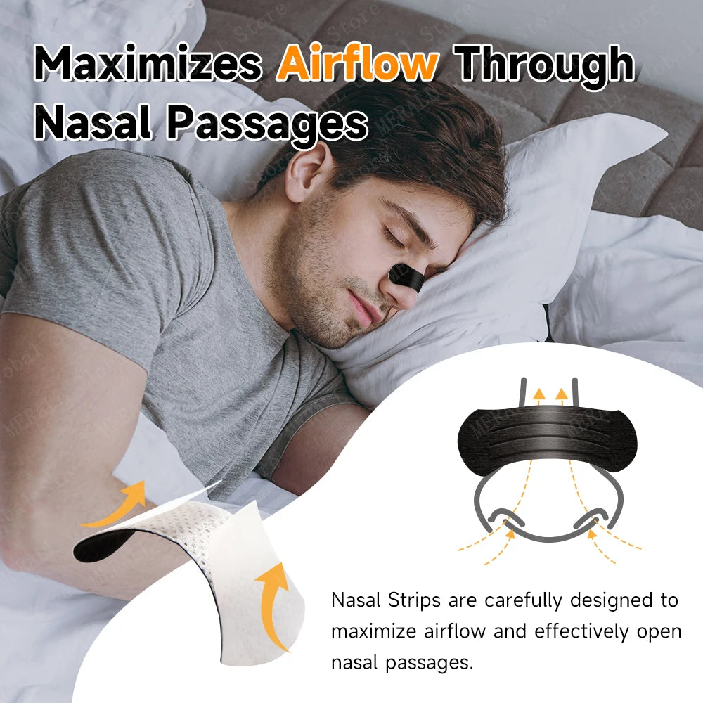 Nasal Strips for Snoring Nasal Patch Correction Physical Expansion Breathable Nasal Patch Better Sleep Anti-Snoring Nasal Strip