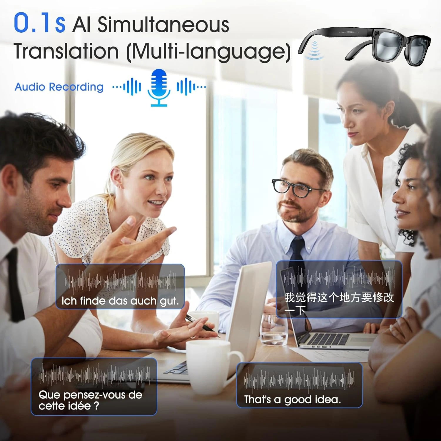 2025 New Smart Glasses Recording Videos AI Photo Recognition Translation Call Sunglasses Men Women Waterproof Bluetooth Glasses